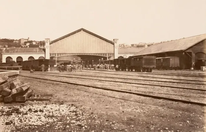 Framed Print : Lyon, Gare de Perrache, ca. 1861. Creator: Edouard Baldus Framed Print : Lyon, Gare de Perrache, ca. 1861. Creator: Edouard Baldus