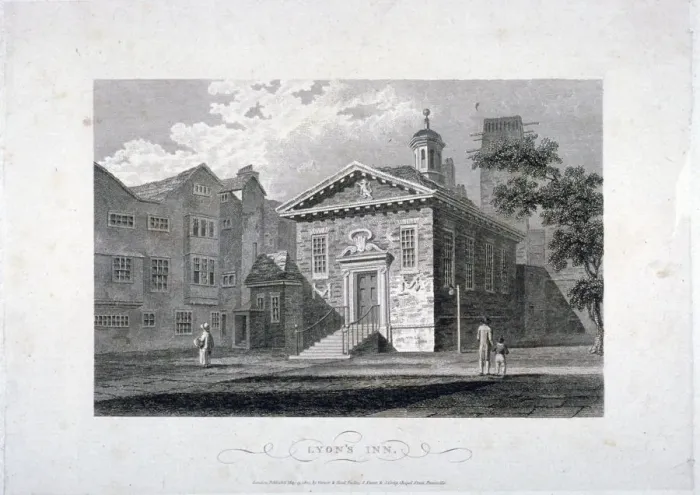 Framed Print : Lyons Inn, Westminster, London, 1804. Artist: James Sargant Storer Framed Print : Lyons Inn, Westminster, London, 1804. Artist: James Sargant Storer