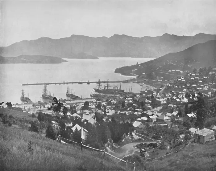 Framed Print : Lyttelton, 19th century Framed Print : Lyttelton, 19th century