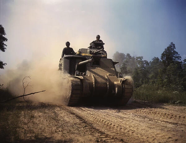 M-3 tanks in action, Ft. Knox, Ky. 1942. Creator: Alfred T Palmer