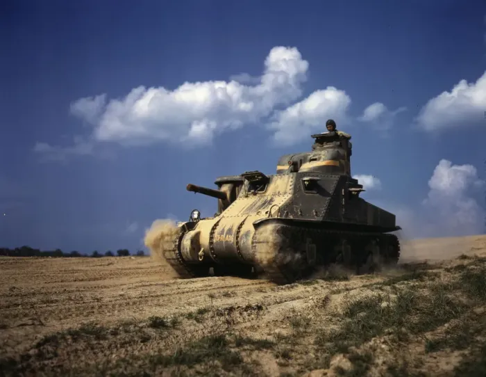 Framed Print : M-3 tanks in action, Ft. Knox, Ky. 1942. Creator: Alfred T Palmer Framed Print : M-3 tanks in action, Ft. Knox, Ky. 1942. Creator: Alfred T Palmer