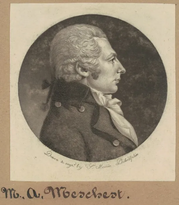Framed Print : M. A. Meschert, 1800. Creator: Charles Balthazar Julien Fevret de Saint-Memin Framed Print : M. A. Meschert, 1800. Creator: Charles Balthazar Julien Fevret de Saint-Memin