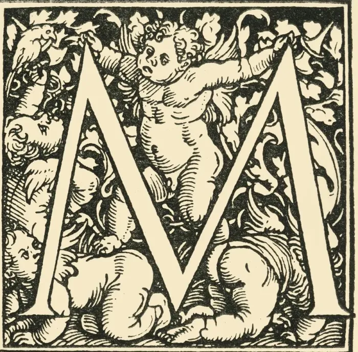 Framed Print : M - An Alphabet by Hans Weiditz, c1520-1521, (1908). Creator: Hans Weiditz Framed Print : M - An Alphabet by Hans Weiditz, c1520-1521, (1908). Creator: Hans Weiditz