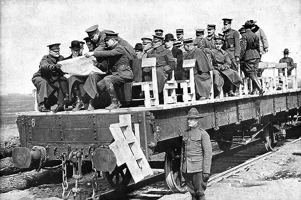 M. Baker en France; En inspection sur une voie ferree, M. Newton D. Baker, le general... 1917. Creator: Unknown