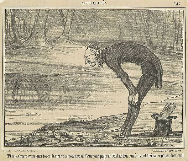M. Coste, s'apercevant qu'a force de tirer, 19th century. Creator: Honore Daumier