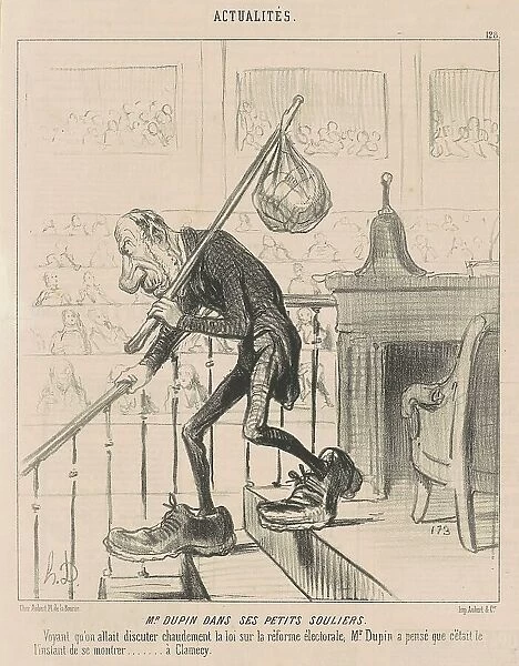 M. Dupin dans ses petits souliers, 19th century. Creator: Honore Daumier