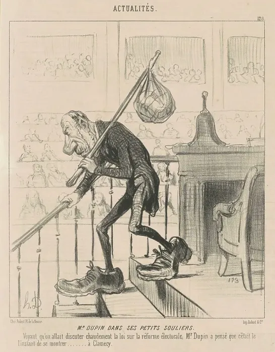 Framed Print : M. Dupin dans ses petits souliers, 19th century. Creator: Honore Daumier Framed Print : M. Dupin dans ses petits souliers, 19th century. Creator: Honore Daumier
