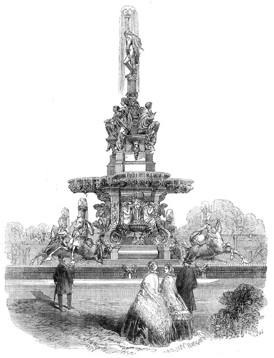 Framed Print : M. Durène's Fountain in the Horticultural Society's Gardens, 1862. Creator: Unknown Framed Print : M. Durène's Fountain in the Horticultural Society's Gardens, 1862. Creator: Unknown