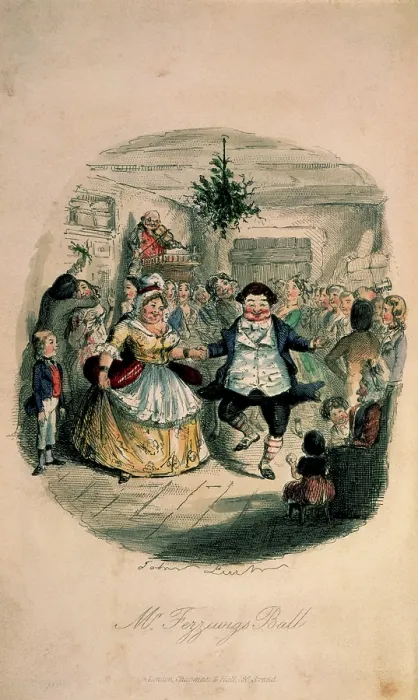 Framed Print : M Fezziwig's Ball, 1843. Creator: John Leech. M Fezziwig's Ball, 1843. Creator: John Leech