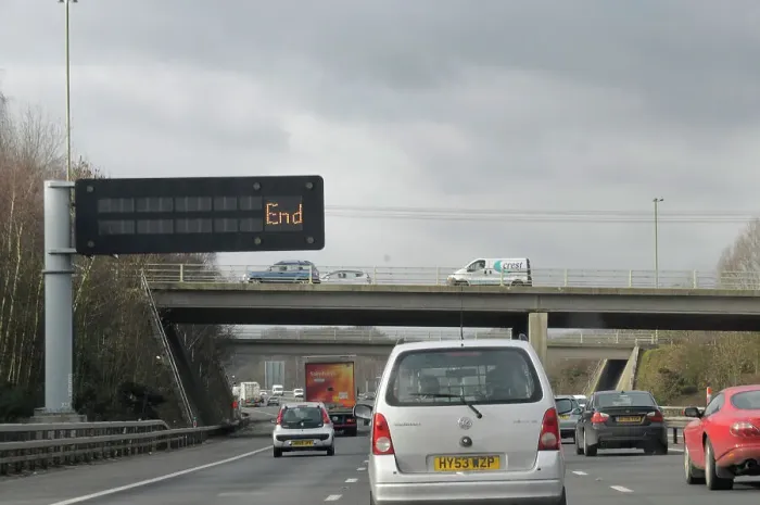 Framed Print : M27 Motorway Matrix overhead warning sign Framed Print : M27 Motorway Matrix overhead warning sign