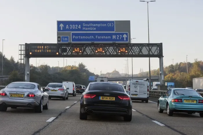 Framed Print : M27 motorway during morning rush-hour 2017. Creator: Unknown Framed Print : M27 motorway during morning rush-hour 2017. Creator: Unknown