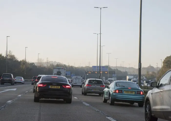 Framed Print : M27 motorway during morning rush-hour 2017. Creator: Unknown Framed Print : M27 motorway during morning rush-hour 2017. Creator: Unknown