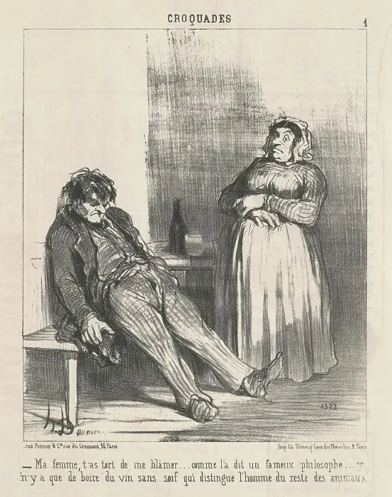 Framed Print : Ma femme, t'as tort de me blamer... 19th century. Creator: Honore Daumier Framed Print : Ma femme, t'as tort de me blamer... 19th century. Creator: Honore Daumier