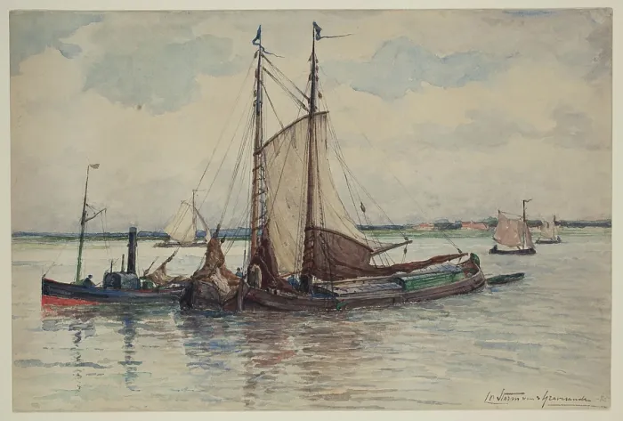 Framed Print : The Maas off Dordrecht, 1885. Creator: Carel Nicolaas Storm Framed Print : The Maas off Dordrecht, 1885. Creator: Carel Nicolaas Storm