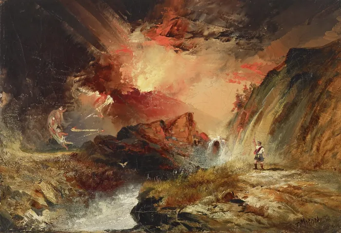 Framed Print : Macbeth and the Witches (possibly Highland Fantasy), about 1858-1859. Creator: Thomas Moran Framed Print : Macbeth and the Witches (possibly Highland Fantasy), about 1858-1859. Creator: Thomas Moran