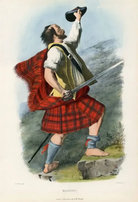 Framed Print : Macduff, from The Clans of the Scottish Highlands, pub. 1845 (colour lithograph)