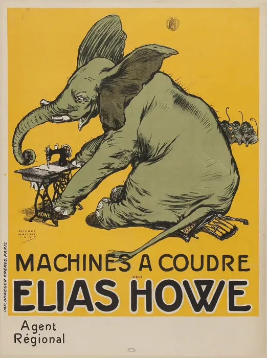 Framed Print : Machine à coudre Elias Howe, 1906. Creator: Wallace, Richard William (1872-1927) Framed Print : Machine à coudre Elias Howe, 1906. Creator: Wallace, Richard William (1872-1927)