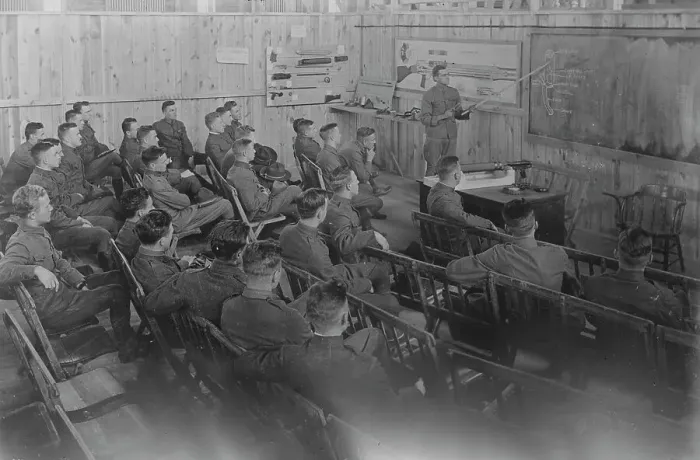 Framed Print : Machine gun school, 12 Dec 1917. Creator: Bain News Service Framed Print : Machine gun school, 12 Dec 1917. Creator: Bain News Service