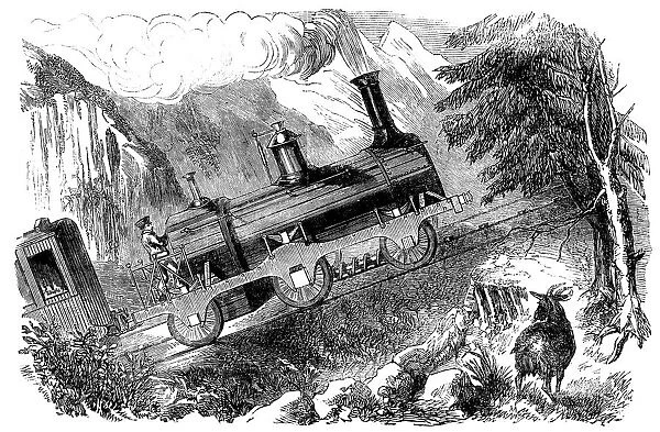 Machine locomotive with a snail, invented by engineer Grassi, to climb steep slopes