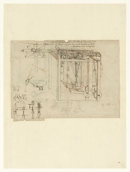 Machine to produce gold foil, ca 1493. Creator: Leonardo da Vinci (1452-1519)