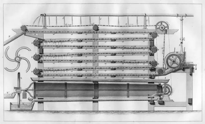 Framed Print : Machine for separating starch from potatoes, 1866 Framed Print : Machine for separating starch from potatoes, 1866