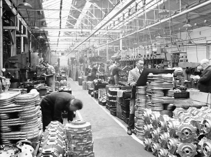 Framed Print : Machine shop at Ariel Motors, c1950 Framed Print : Machine shop at Ariel Motors, c1950