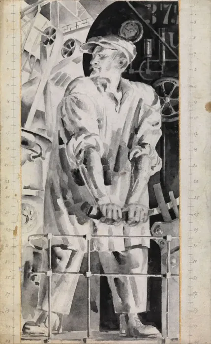 Framed Print : The Machinist, 1920s. Artist: Tyrsa, Nikolai Andreyevich (1887-1942) Framed Print : The Machinist, 1920s. Artist: Tyrsa, Nikolai Andreyevich (1887-1942)