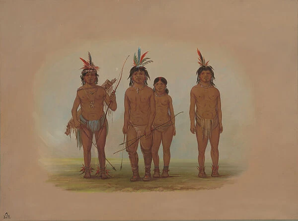 Four Macouchi Indians, 1854  /  1869. Creator: George Catlin