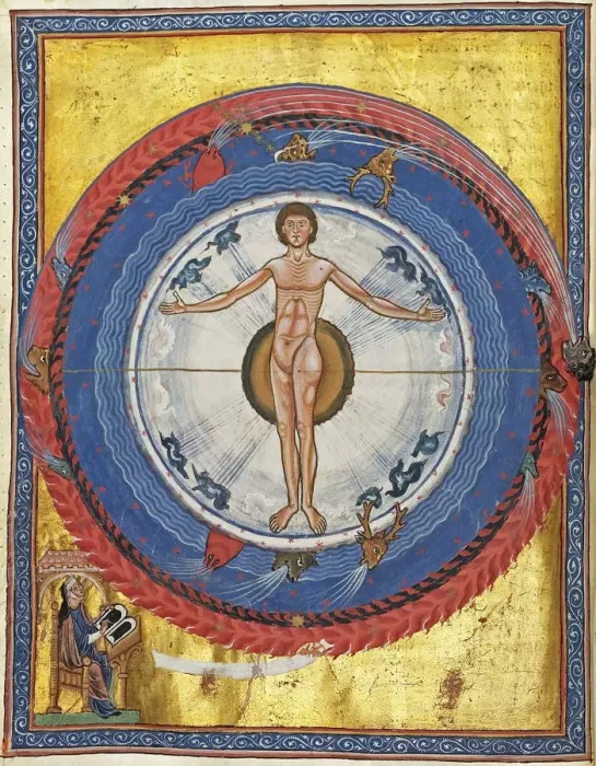 Framed Print : Macrocosm and Microcosm (Vision from Liber Divinorum Operum), ca 1220-1230 Framed Print : Macrocosm and Microcosm (Vision from Liber Divinorum Operum), ca 1220-1230
