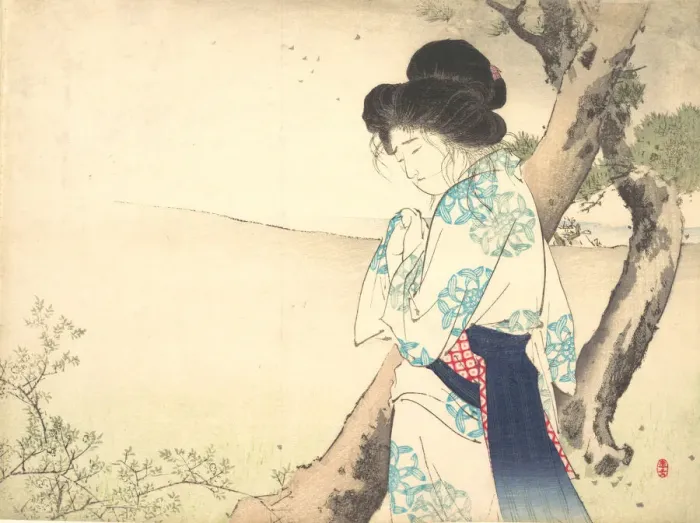Framed Print : The Mad Woman of Yawata (Yawata no kyojo) from kuchie (frontispiece) of a novel, ca. 1905 Framed Print : The Mad Woman of Yawata (Yawata no kyojo) from kuchie (frontispiece) of a novel, ca. 1905