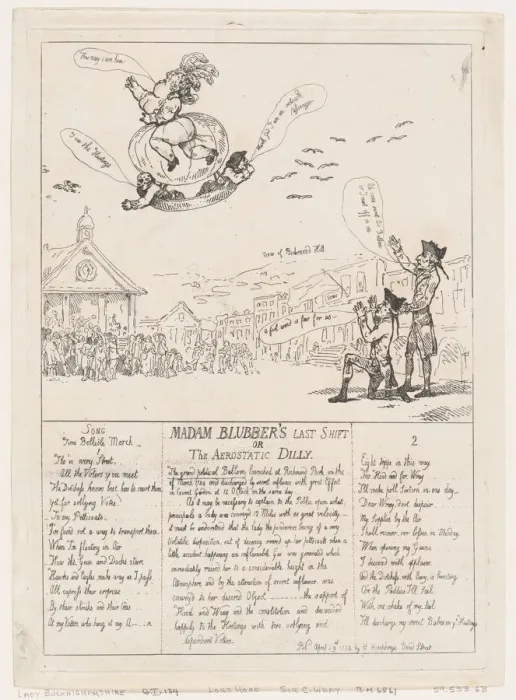 Framed Print : Madam Blubbers Last Shift or The Aerostatic Dilly, April 29, 1784. April 29, 1784 Framed Print : Madam Blubbers Last Shift or The Aerostatic Dilly, April 29, 1784. April 29, 1784
