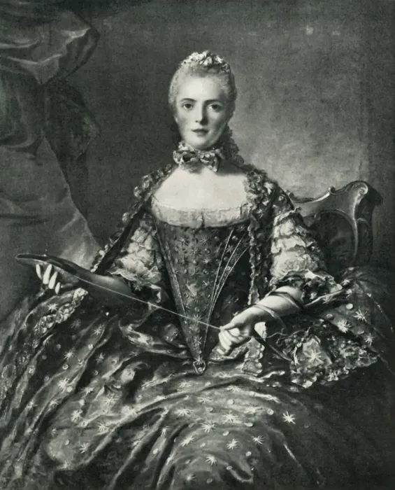 Framed Print : Madame Adelaide tatting, 1756, (1903). Creator: Unknown Framed Print : Madame Adelaide tatting, 1756, (1903). Creator: Unknown