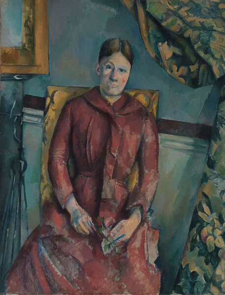 Madame Cezanne (Hortense Fiquet, 1850-1922) in a Red Dress, 1888-90. Creator: Paul Cezanne