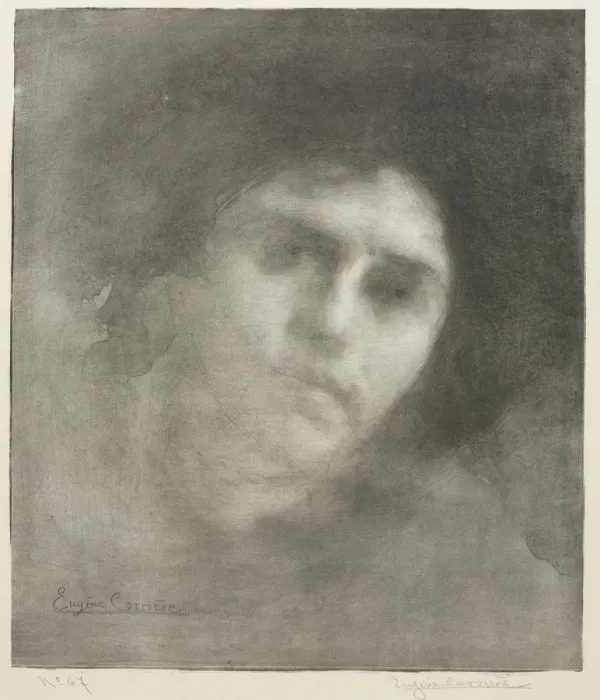 Framed Print : Madame Eugene Carriere (large plate), 1893. Creator: Eugene Carriere (French Framed Print : Madame Eugene Carriere (large plate), 1893. Creator: Eugene Carriere (French
