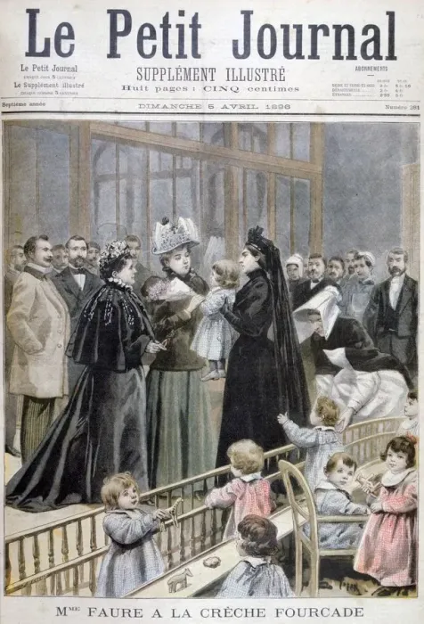 Framed Print : Madame Faure at the Fourcade Creche, France, 1896. Artist: Oswaldo Tofani Framed Print : Madame Faure at the Fourcade Creche, France, 1896. Artist: Oswaldo Tofani