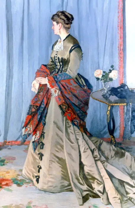 Framed Print : Madame Gaudibert, 1868. Artist: Claude Monet Framed Print : Madame Gaudibert, 1868. Artist: Claude Monet