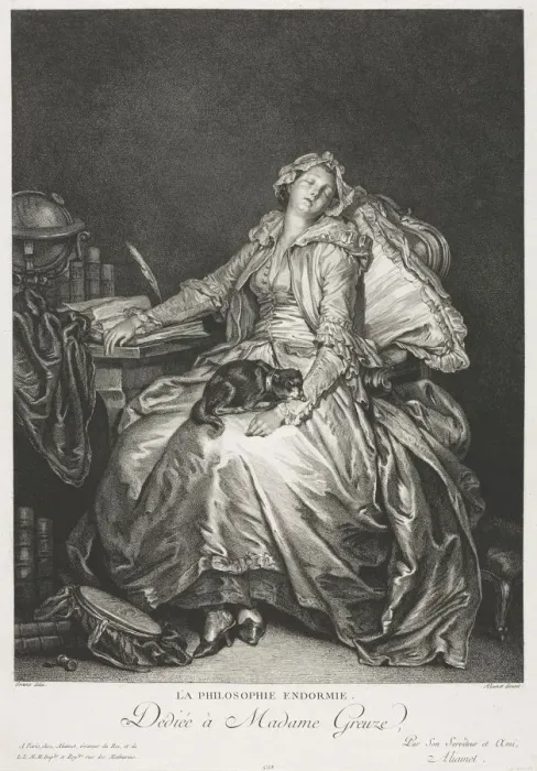 Framed Print : Madame Greuze Asleep, 1776. Creator: Jean-Michel the Younger Moreau (French, 1741-1814) Framed Print : Madame Greuze Asleep, 1776. Creator: Jean-Michel the Younger Moreau (French, 1741-1814)