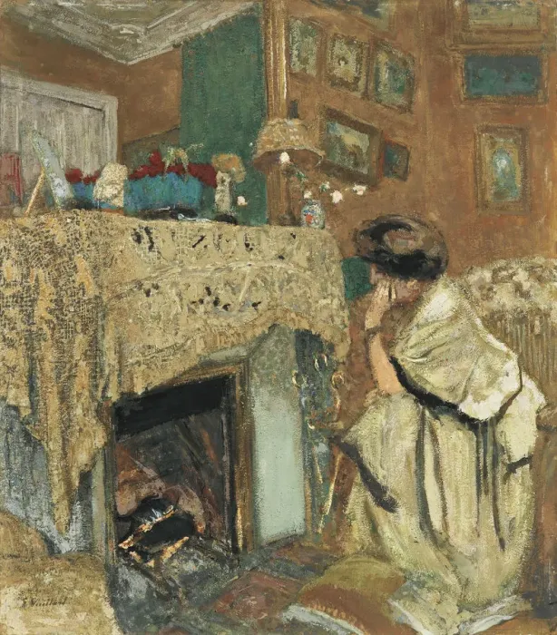 Framed Print : Madame Hessel by the fireplace, 1917-1918. Artist: Vuillard, Edouard (1868-1940) Framed Print : Madame Hessel by the fireplace, 1917-1918. Artist: Vuillard, Edouard (1868-1940)