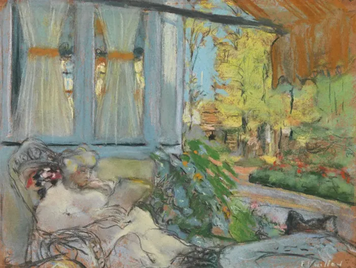 Framed Print : Madame Hessel reading on Cezannes enclosed terrace Framed Print : Madame Hessel reading on Cezannes enclosed terrace