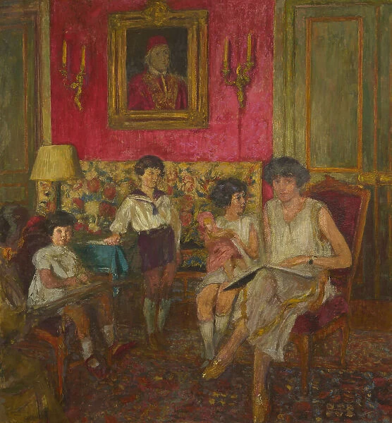 Madame Jean Bloch and her children, 1928-1929. Creator: Vuillard, Édouard (1868-1940)