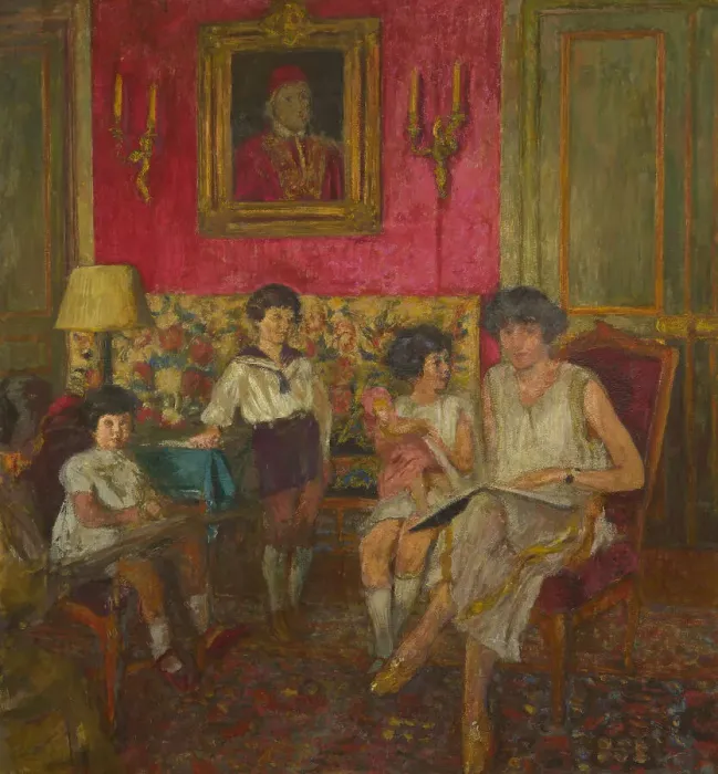 Framed Print : Madame Jean Bloch and her children, 1928-1929. Creator: Vuillard, Édouard (1868-1940) Framed Print : Madame Jean Bloch and her children, 1928-1929. Creator: Vuillard, Édouard (1868-1940)