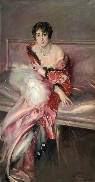 Madame Juillard In Red, 1912. Artist: Giovanni Boldini