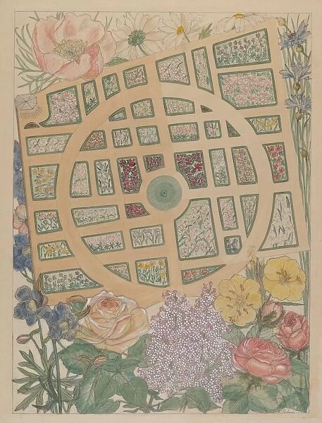 Madame Jumels Garden, c. 1936. Creator: Virginia Richards