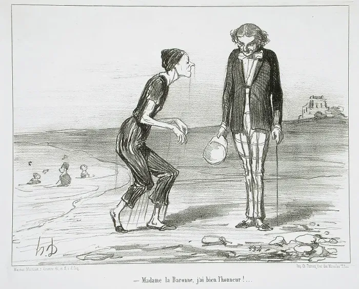 Framed Print : Madame la Baronne, j'ai bien l'honneur!, 1853. Creator: Honore Daumier Framed Print : Madame la Baronne, j'ai bien l'honneur!, 1853. Creator: Honore Daumier