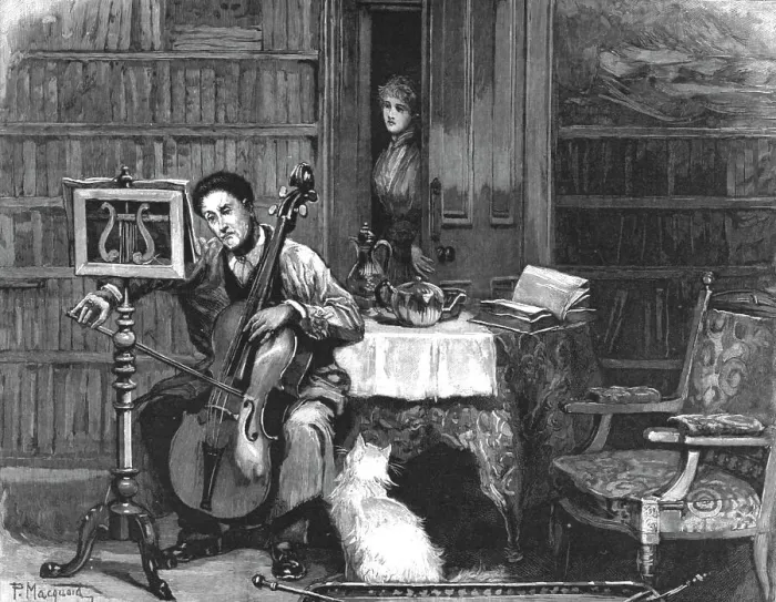 Framed Print : Madame Leroux'; By Francis Eleanor Trollope; There sat Mr. Tudway Didear attired in a dark flannel Creator: Percy Macquoid Framed Print : Madame Leroux'; By Francis Eleanor Trollope; There sat Mr. Tudway Didear attired in a dark flannel Creator: Percy Macquoid