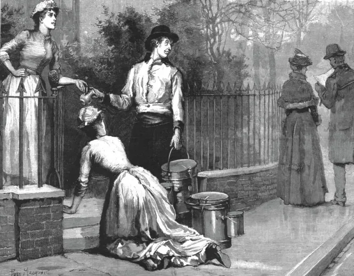 Framed Print : Madame Leroux'; By Francis Eleanor Trollope; Whereapon the housemaid said she know'd the young man Creator: Percy Macquoid Framed Print : Madame Leroux'; By Francis Eleanor Trollope; Whereapon the housemaid said she know'd the young man Creator: Percy Macquoid