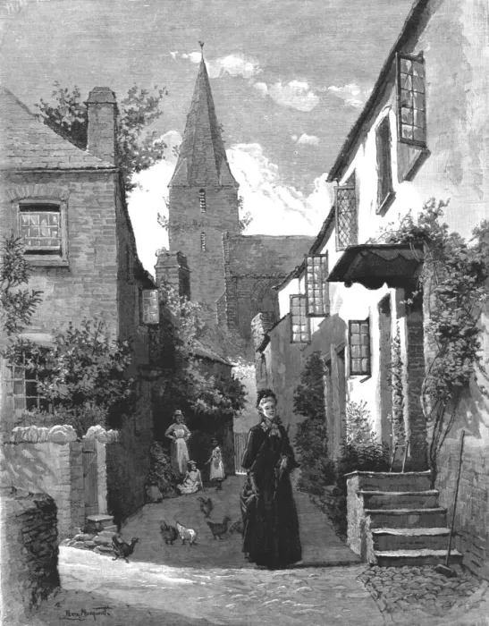 Framed Print : Madame Leroux';By Francis Eleanor Trollope;Lady Charlotte walked meditatively up... 1890. Creator: Percy Macquoid Framed Print : Madame Leroux';By Francis Eleanor Trollope;Lady Charlotte walked meditatively up... 1890. Creator: Percy Macquoid