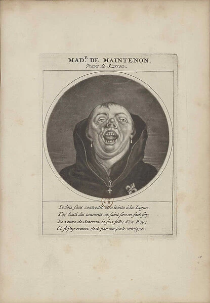 Madame de Maintenon disguised as a monk, ca 1690. Creator: Anonymous