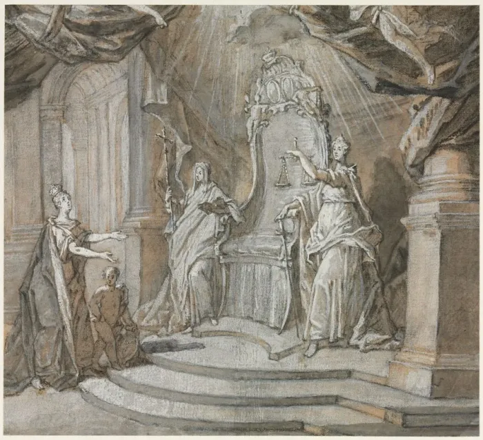 Framed Print : Madame de Maintenon Returning to the Catholic Church [1], 1700s