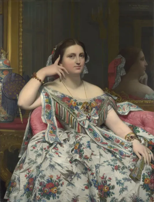 Framed Print : Madame Marie-Clotilde-Ines Moitessier, nee de Foucauld, 1856. Artist: Ingres, Jean Auguste Dominique (1780-1867) Framed Print : Madame Marie-Clotilde-Ines Moitessier, nee de Foucauld, 1856. Artist: Ingres, Jean Auguste Dominique (1780-1867)